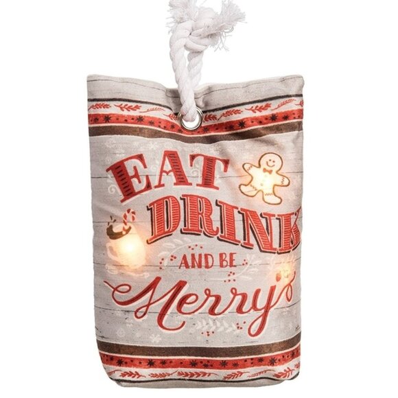 Eat Drink & Be Merry Light-Up LED Doorstop - Picture 1 of 1